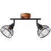 Brilliant Avia Spotlamp Hout donker, Zwart, 2-lichts