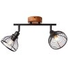 Brilliant Avia Spotlamp Hout donker, Zwart, 2-lichts