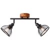 Brilliant Avia Spotlamp Hout donker, Zwart, 2-lichts