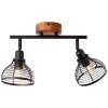 Brilliant Avia Spotlamp Hout donker, Zwart, 2-lichts