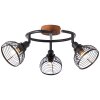 Brilliant Avia Spotlamp Hout donker, Zwart, 3-lichts