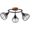 Brilliant Avia Spotlamp Hout donker, Zwart, 3-lichts