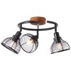 Brilliant Avia Spotlamp Hout donker, Zwart, 3-lichts