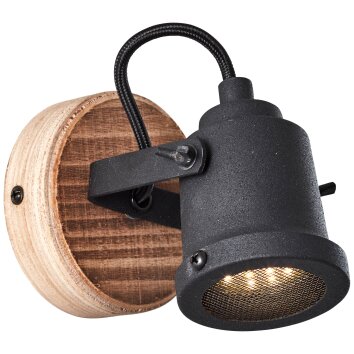 Brilliant Inge Spotlamp Hout donker, 1-licht