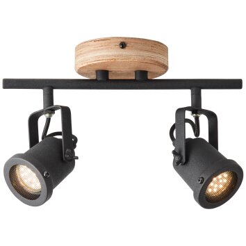 Brilliant Inge Spotlamp Hout donker, 2-lichts