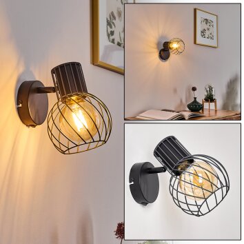 Kenia Muurlamp Grijs, Zwart, 1-licht