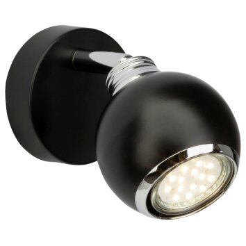 Brilliant Ina Muurspot LED Chroom, Zwart, 1-licht