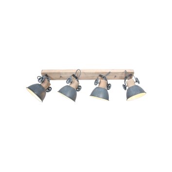 Steinhauer Gearwood Plafond spot Grijs, Hout donker, 4-lichts