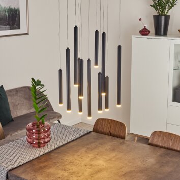 Porquera Hanglamp LED Zwart, 11-lichts