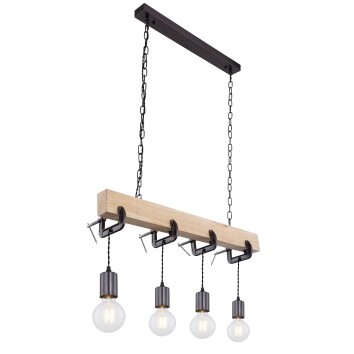 Globo LUDI Hanger Zwart, 4-lichts