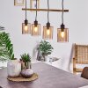 Ethelton Hanglamp Hout donker, Zwart, 4-lichts