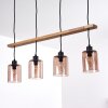 Ethelton Hanglamp Hout donker, Zwart, 4-lichts