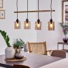 Ethelton Hanglamp Hout donker, Zwart, 4-lichts