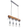 Globo LUDI Hanger Grijs, Hout donker, 4-lichts