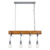 Globo LUDI Hanger Grijs, Hout donker, 4-lichts