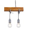 Globo LUDI Hanger Grijs, Hout donker, 4-lichts