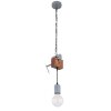 Globo LUDI Hanger Grijs, Hout donker, 1-licht