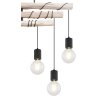 Globo HERMINE Plafondlamp Hout licht, Zwart, 6-lichts