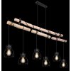 Globo MINA Hanger Hout licht, Zwart, 6-lichts