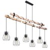 Globo MINA Hanger Hout licht, Zwart, 6-lichts