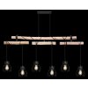 Globo MINA Hanger Hout licht, Zwart, 6-lichts