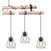 Globo MINA Hanger Hout licht, Zwart, 6-lichts