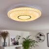 Avoriaz Plafondlamp LED Transparant, Helder, Wit, 1-licht, Afstandsbediening