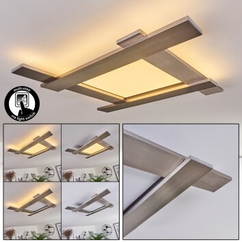 Cuchara Plafondlamp LED Nikkel mat, 1-licht