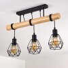 Yaak Plafondlamp Hout licht, Zwart, 3-lichts