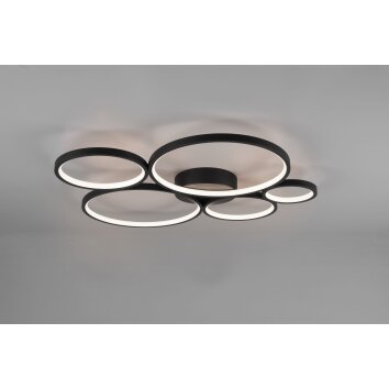 Trio Rondo Plafondlamp LED Zwart, 1-licht