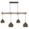 Globo ADAJA Hanger Hout licht, Zwart, 4-lichts