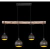 Globo ADAJA Hanger Hout licht, Zwart, 4-lichts