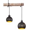 Globo ADAJA Hanger Hout licht, Zwart, 4-lichts