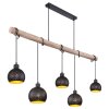 Globo ADAJA Hanger Hout licht, Zwart, 5-lichts