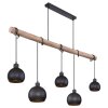 Globo ADAJA Hanger Hout licht, Zwart, 5-lichts