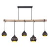 Globo ADAJA Hanger Hout licht, Zwart, 5-lichts