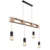 Globo JOELLE Hanger Bruin, Hout licht, Zwart, 4-lichts