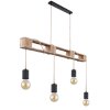 Globo JOELLE Hanger Bruin, Hout licht, Zwart, 4-lichts