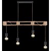 Globo JOELLE Hanger Bruin, Hout licht, Zwart, 4-lichts