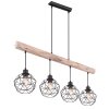 Globo THEODOR Hanger Hout licht, Zwart, 4-lichts