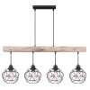 Globo THEODOR Hanger Hout licht, Zwart, 4-lichts