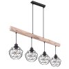 Globo THEODOR Hanger Hout licht, Zwart, 4-lichts