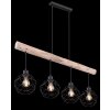 Globo THEODOR Hanger Hout licht, Zwart, 4-lichts