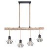 Globo PRISKA Hanger Bruin, Hout licht, Zwart, 4-lichts