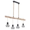 Globo PRISKA Hanger Bruin, Hout licht, Zwart, 4-lichts