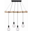 Globo AUSTON Hanger Hout licht, Zwart, 4-lichts