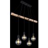 Globo AUSTON Hanger Hout licht, Zwart, 4-lichts