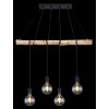 Globo AUSTON Hanger Hout licht, Zwart, 4-lichts