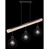 Globo THEODOR Hanger Hout licht, Zwart, 3-lichts