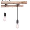 Globo IRMGARD Plafondlamp Hout licht, Zwart, 4-lichts